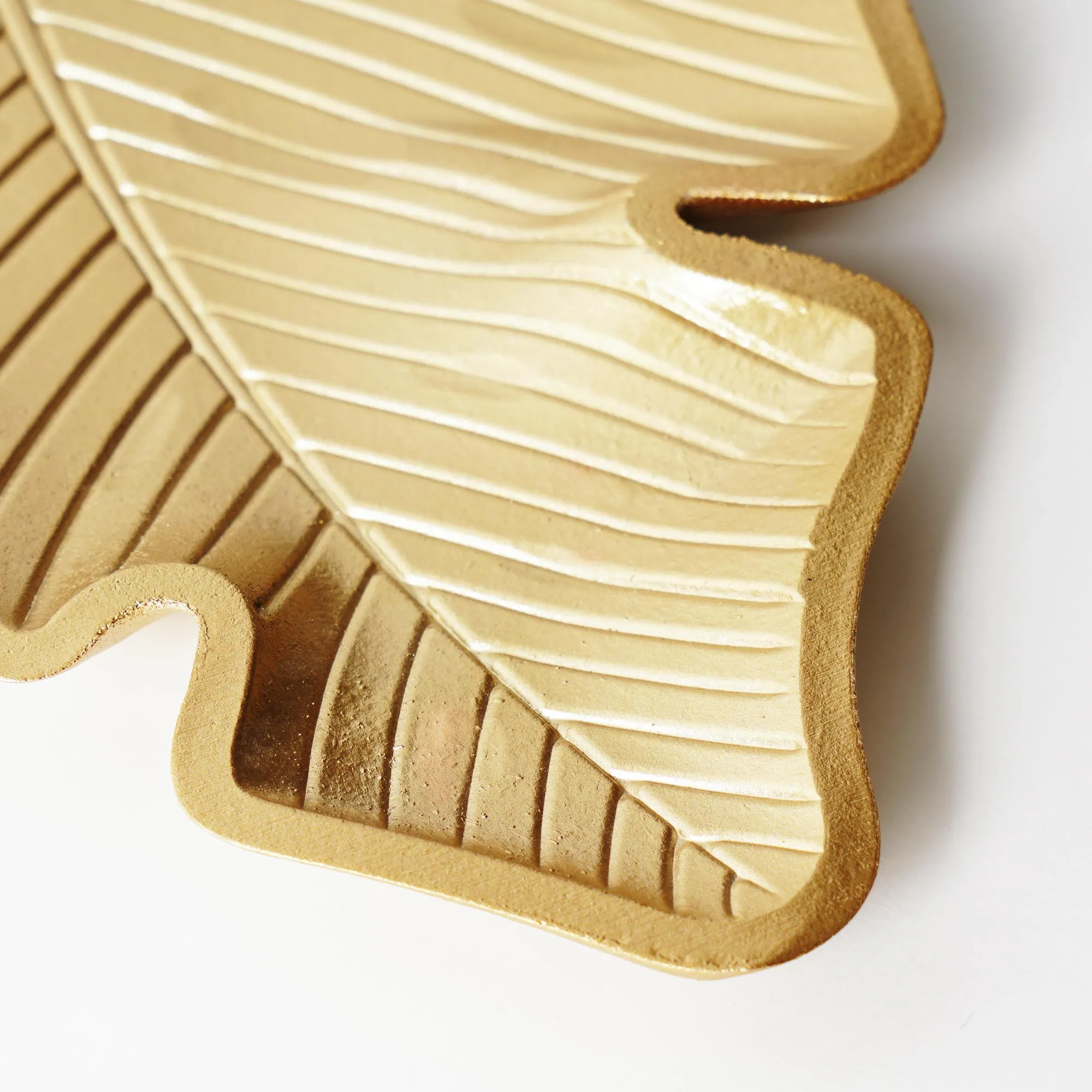 Gold Leaf Wood Tabletop Serving Storage Tray