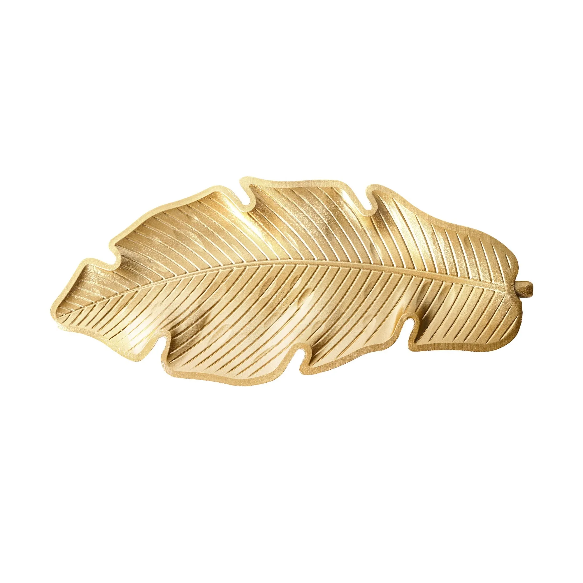Gold Leaf Wood Tabletop Serving Storage Tray