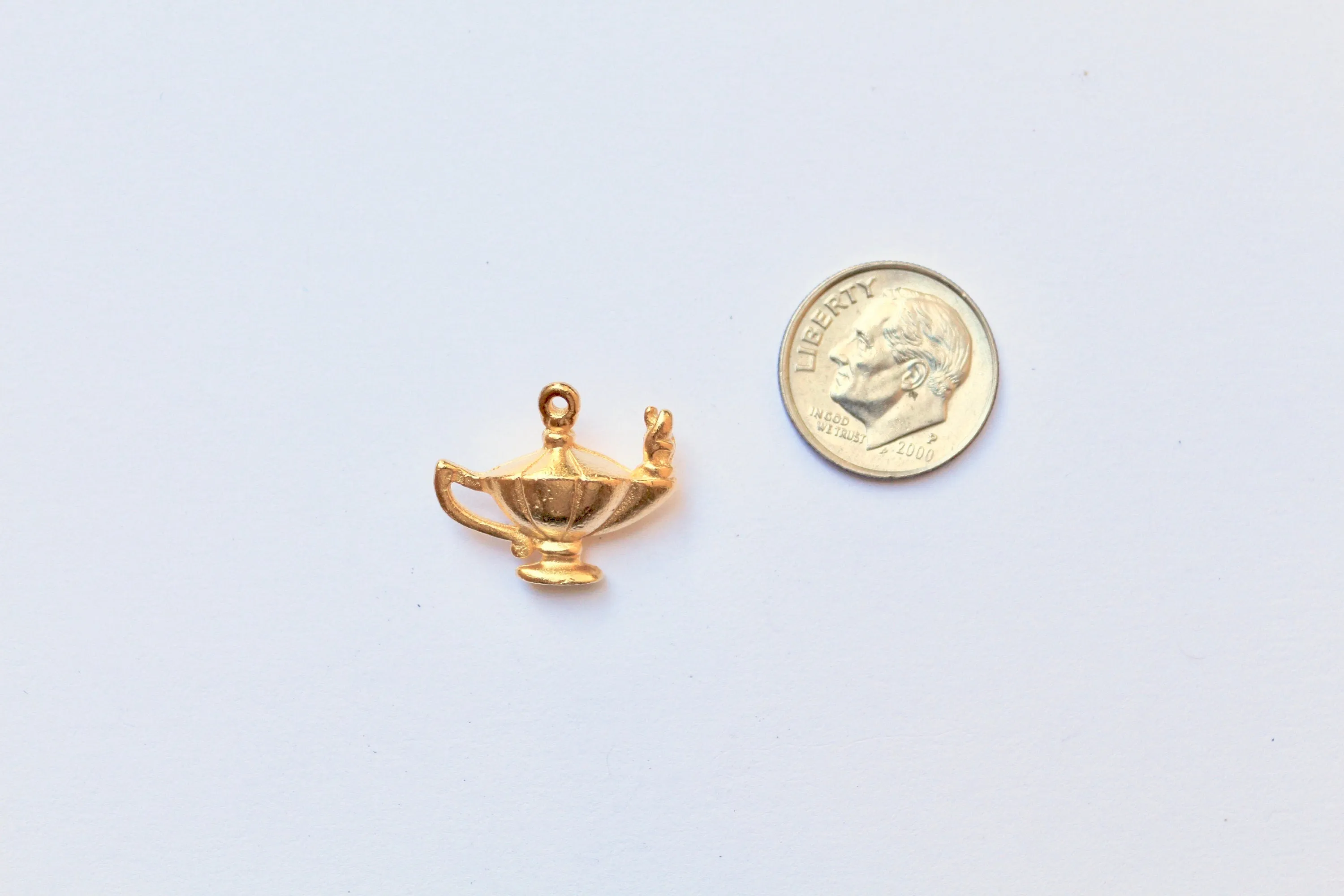 Gold Teapot Charm, Genie Lamp, Aladdin's Lamp, Magic Lamp, Disney Charm, Disney Jewelry, Gold Charm, Charm Bracelet, Jewelry Making, Genie