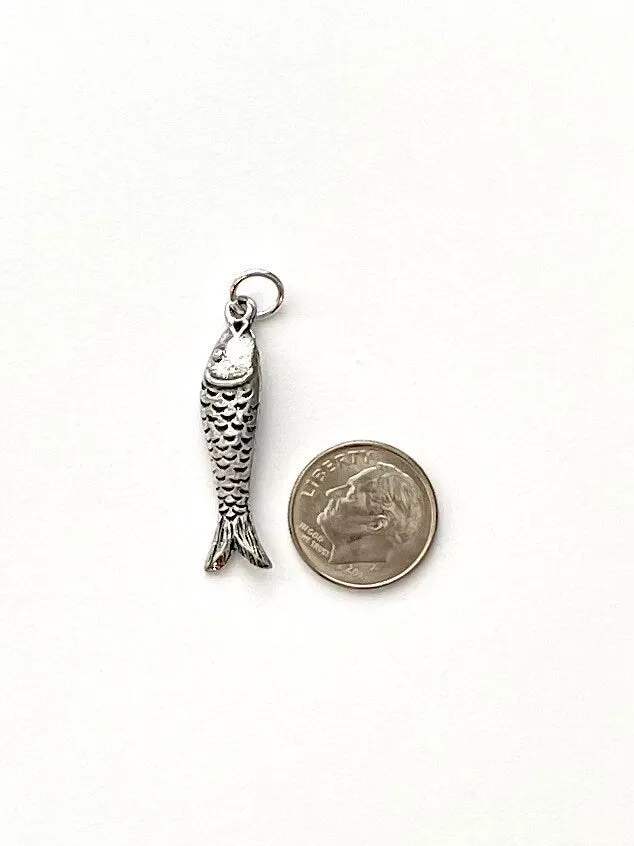Goldfish, Silver Goldfish Charm, Fish Charm, Nautical Charm, Silver Charm, Beach Charm, Fish Jewelry, Beach Jewelry, Ocean Charms, Fishing