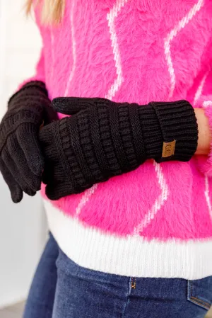 Got You Covered Knit Gloves In Black