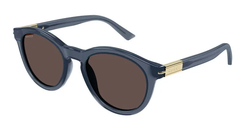 Gucci Round Frame Sunglasses Cobalt Blue/Brown