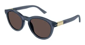 Gucci Round Frame Sunglasses Cobalt Blue/Brown