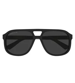 Gucci Unisex Grey Aviator Sunglasses