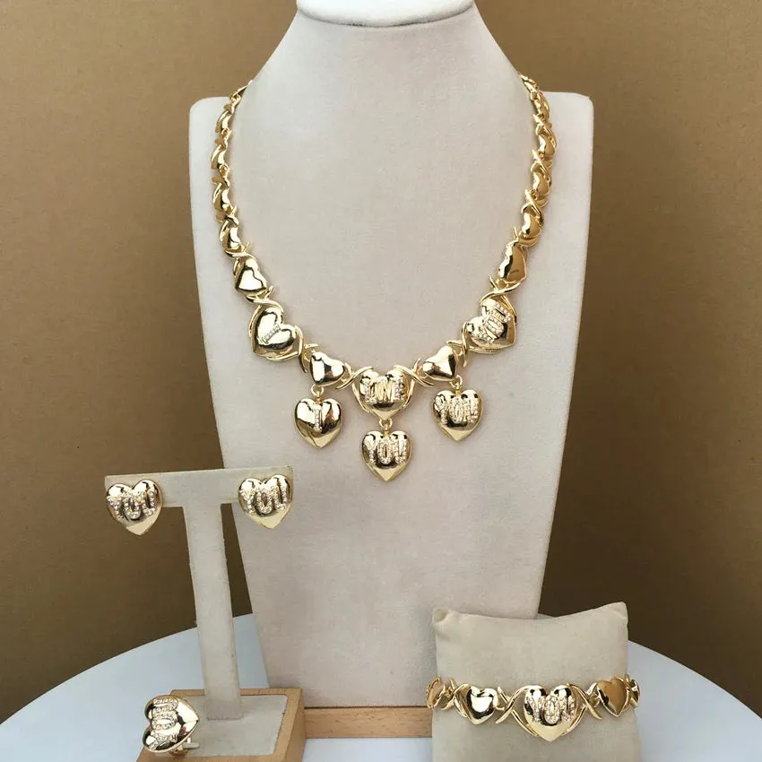 Heart Jewelry Hugs and Kisses Jewelry XOXO Jewelry African Fashion Jewelry for Women