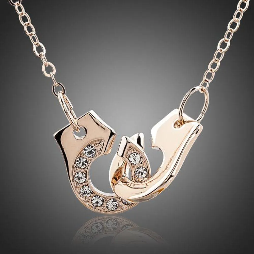 Hook Link Chain Crystal Necklace