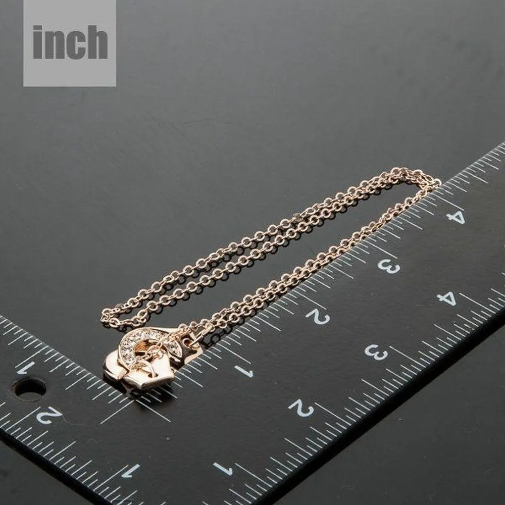 Hook Link Chain Crystal Necklace