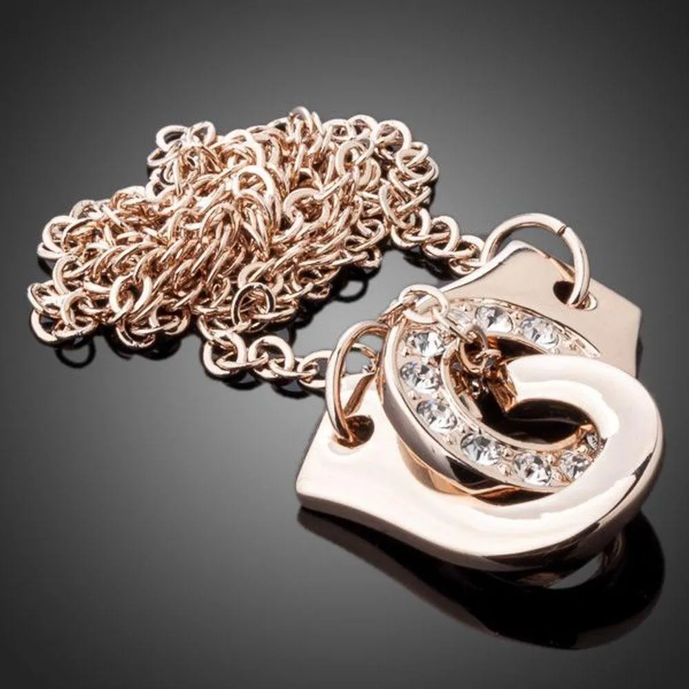 Hook Link Chain Crystal Necklace