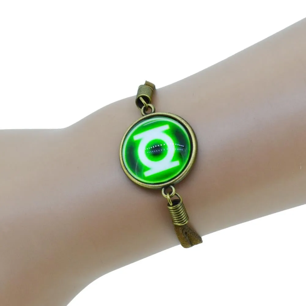Hot Sale Justice League Series Suede Leather Heroes Bracelet Batman Superman Captain The Flash America Charms Creative Gifts
