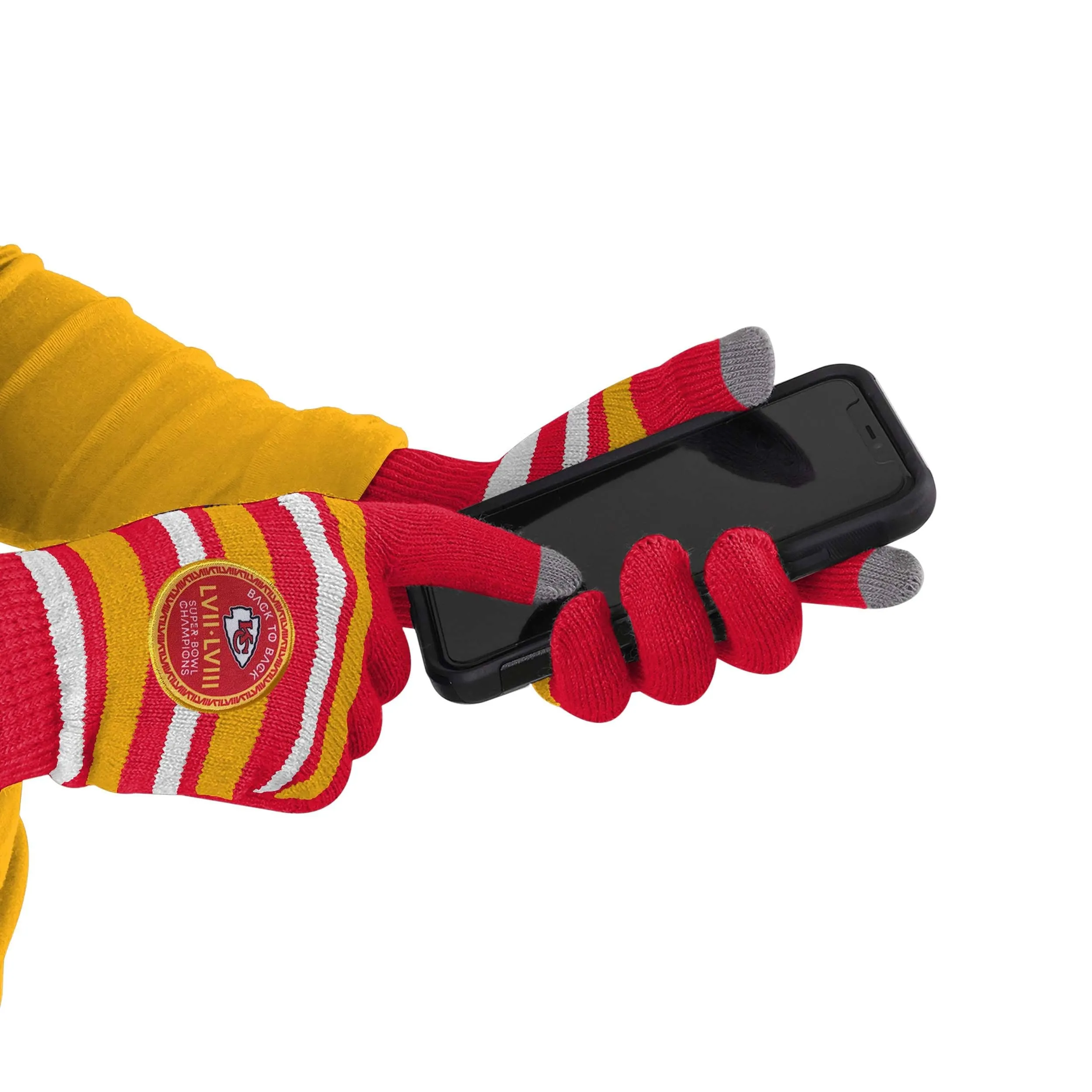 Kansas City Chiefs NFL Super Bowl LVIII Champions Stretch Gloves
