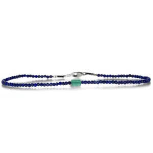 Lapis and Emerald Beaded Bracelet