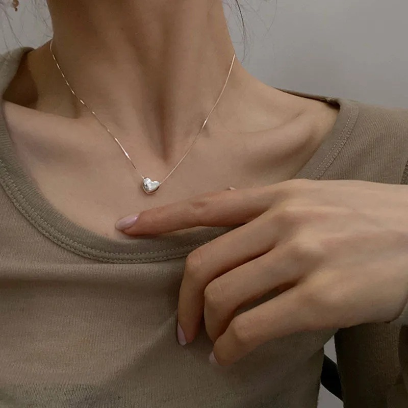 Love Heart Pendant Necklaces Jewelry Snake Chain Wedding Necklace For Women