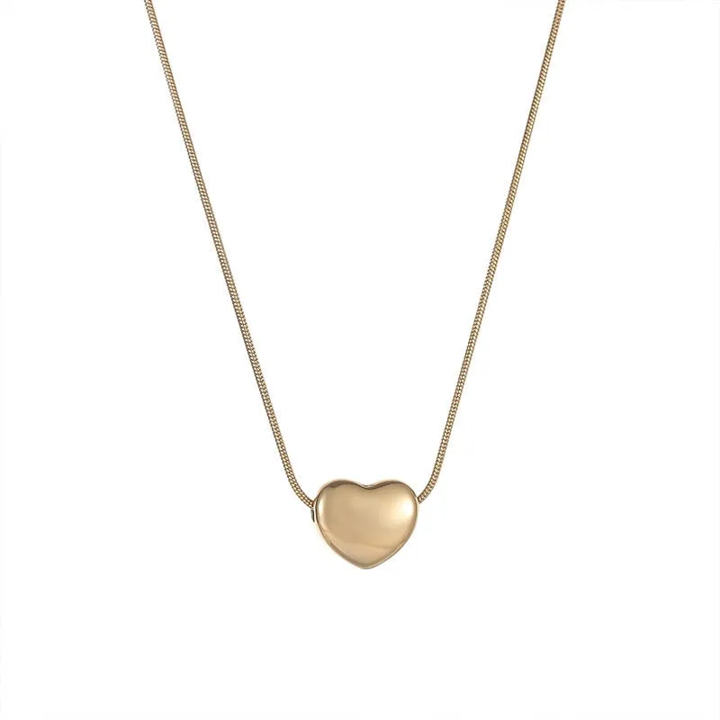 Love Heart Pendant Necklaces Jewelry Snake Chain Wedding Necklace For Women