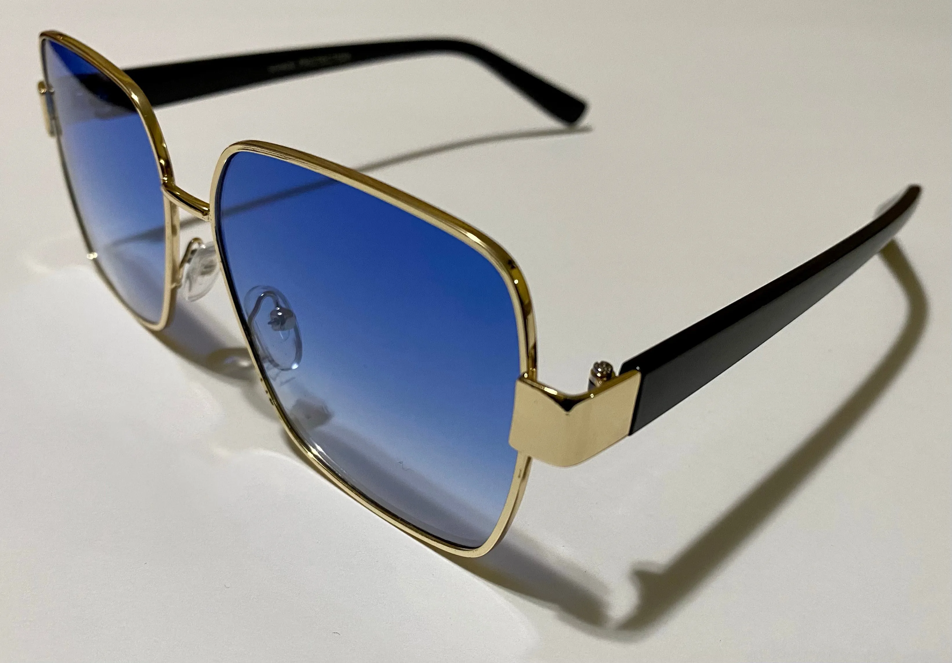 MATEO | Gold Metal | Blue Lens