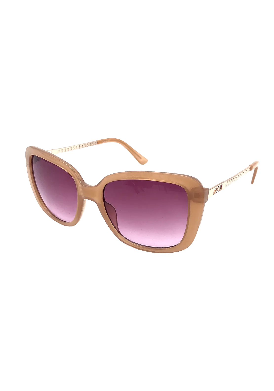 Medium Plastic Sunglasses with metal Arm Cut Out Double G Logo - Pink Gradient