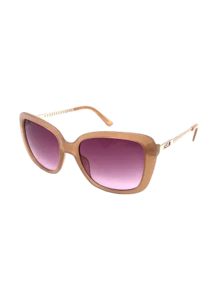 Medium Plastic Sunglasses with metal Arm Cut Out Double G Logo - Pink Gradient