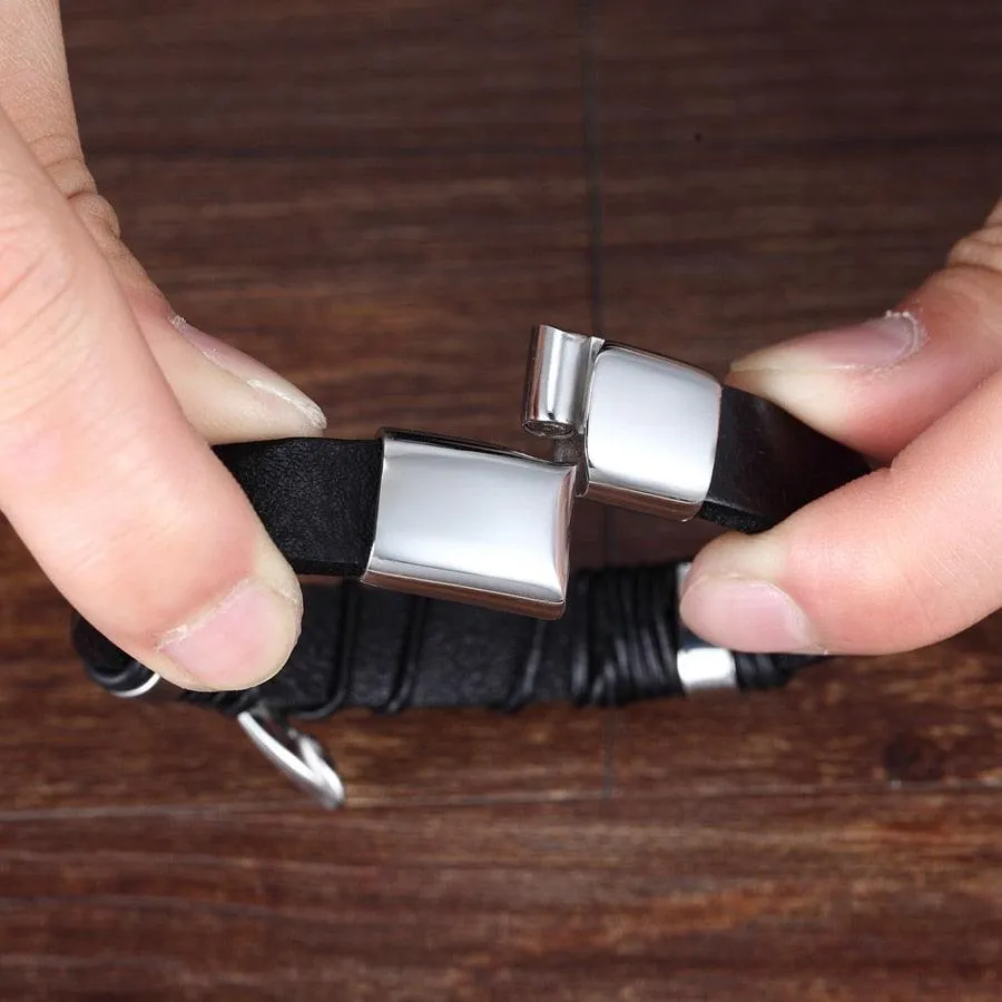 Mens Fashion Multi-Layer Bracelets Wristbands For Men