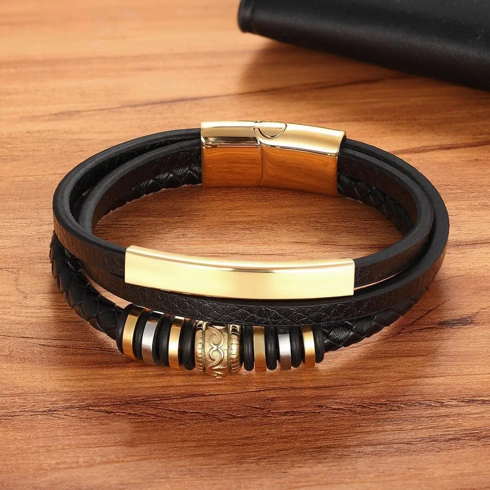 Mens Fashion Multi-Layer Bracelets Wristbands For Men