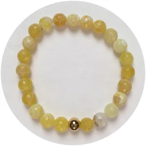 Mens Yellow Agate with Gold Accent