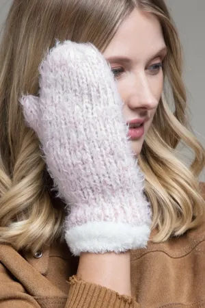 Metallic Sequin Mittens | Blush/Grey