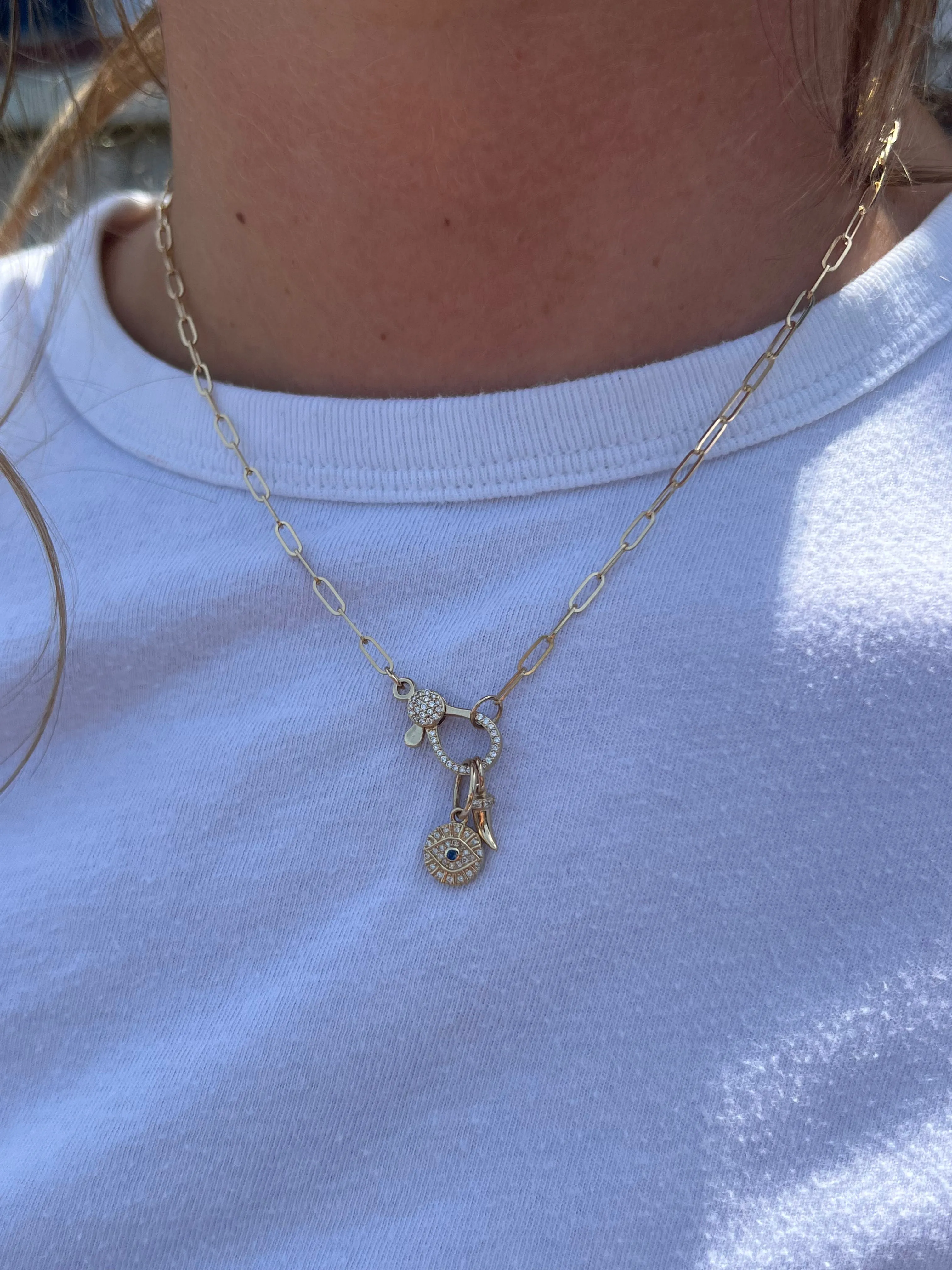 Micro Medallion Evil Eye Charm