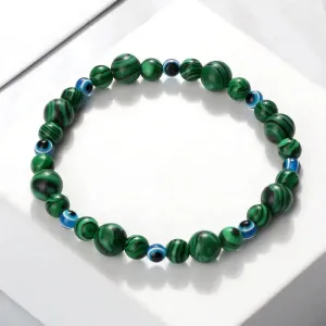 Natural Stones Blue Evil Eye Elastic Bracelets