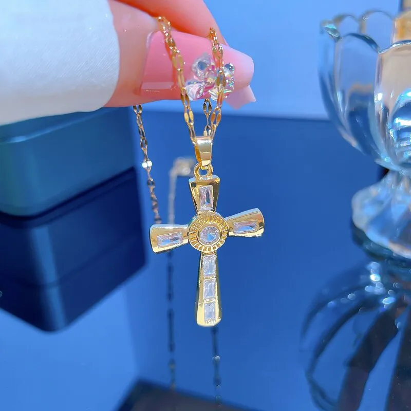 Necklaces Vintage Cross Pendants Chain Choker Jewellery Fashion Necklace For Women