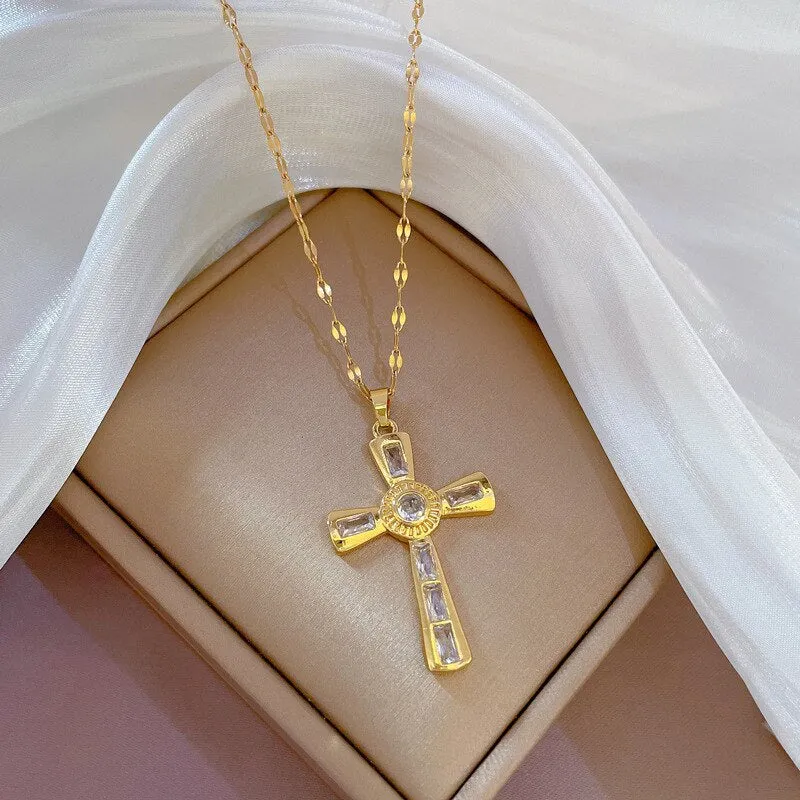 Necklaces Vintage Cross Pendants Chain Choker Jewellery Fashion Necklace For Women