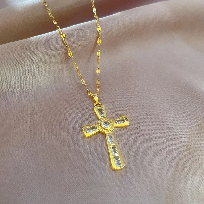 Necklaces Vintage Cross Pendants Chain Choker Jewellery Fashion Necklace For Women