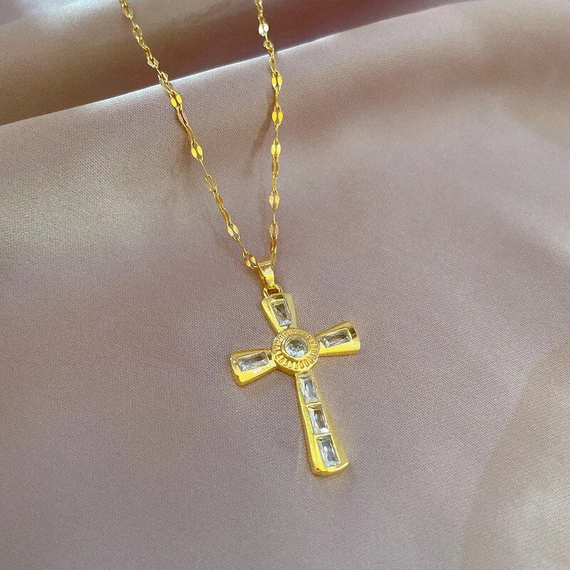 Necklaces Vintage Cross Pendants Chain Choker Jewellery Fashion Necklace For Women