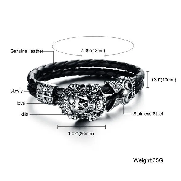 New Arribal Rope Bracelet Men Bangle Stainless Steel Men's Bracelet Jewelry Wrap Wristband For Men