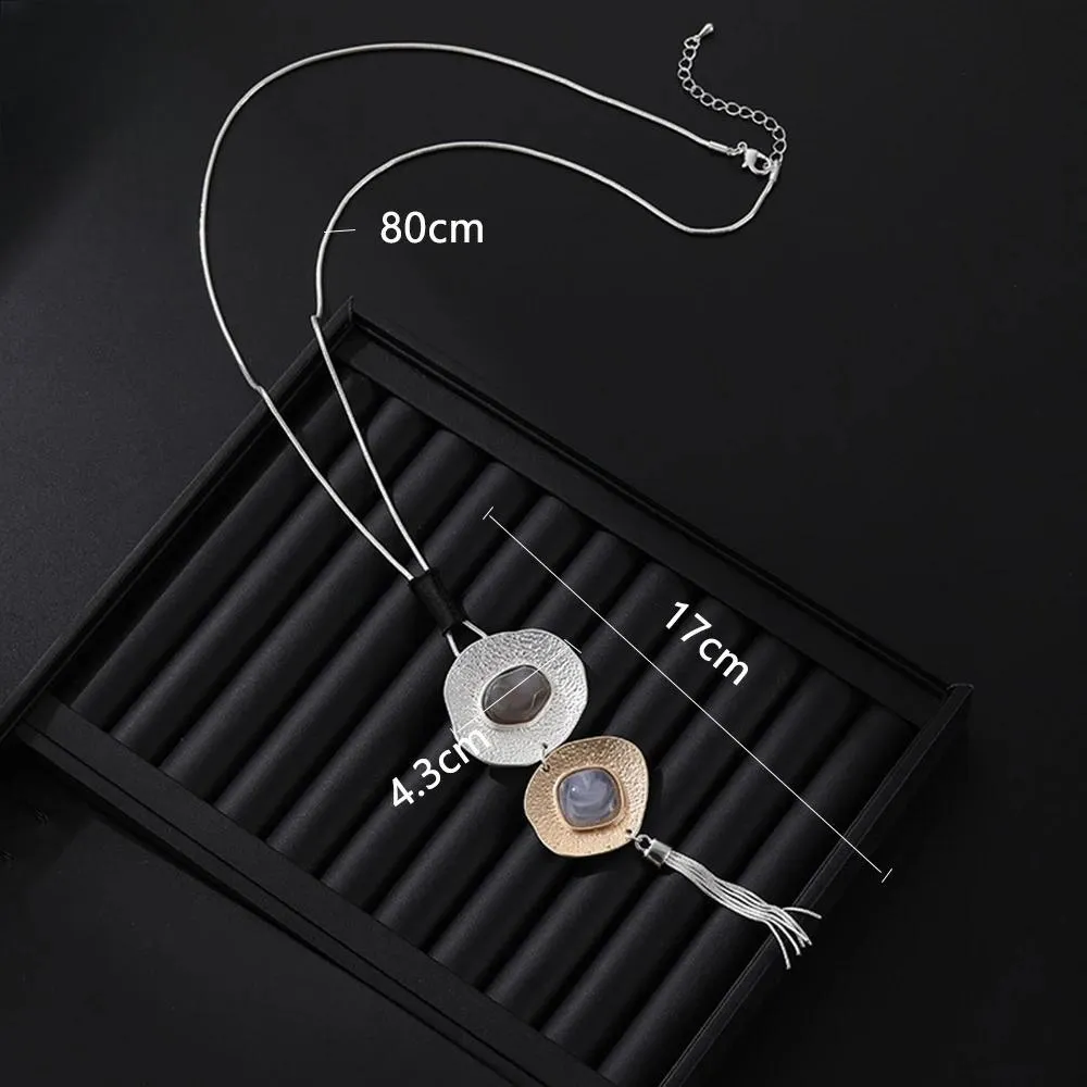 New Fashion Geometric Necklace for Women Trendy Long Collar Chains Pendants