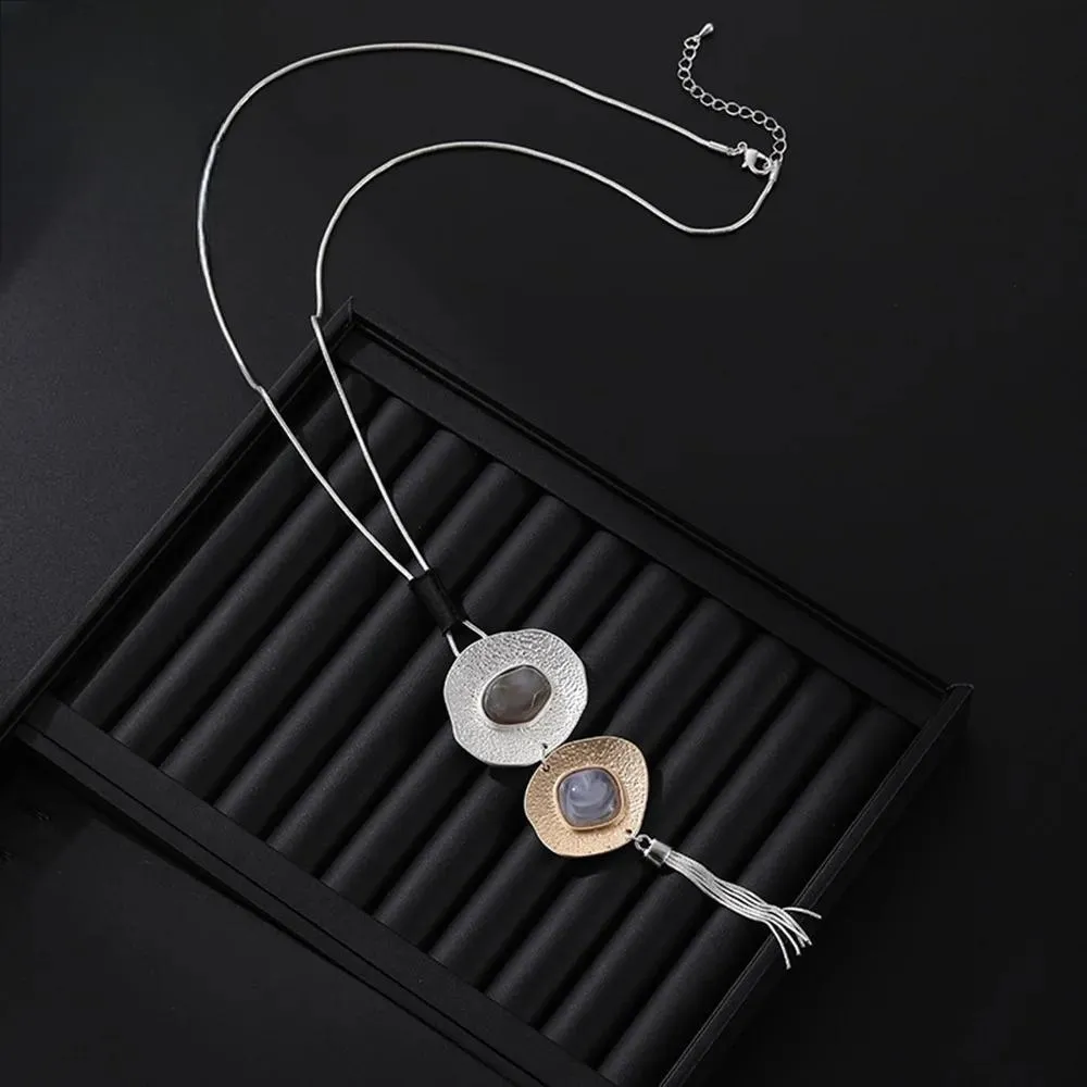New Fashion Geometric Necklace for Women Trendy Long Collar Chains Pendants