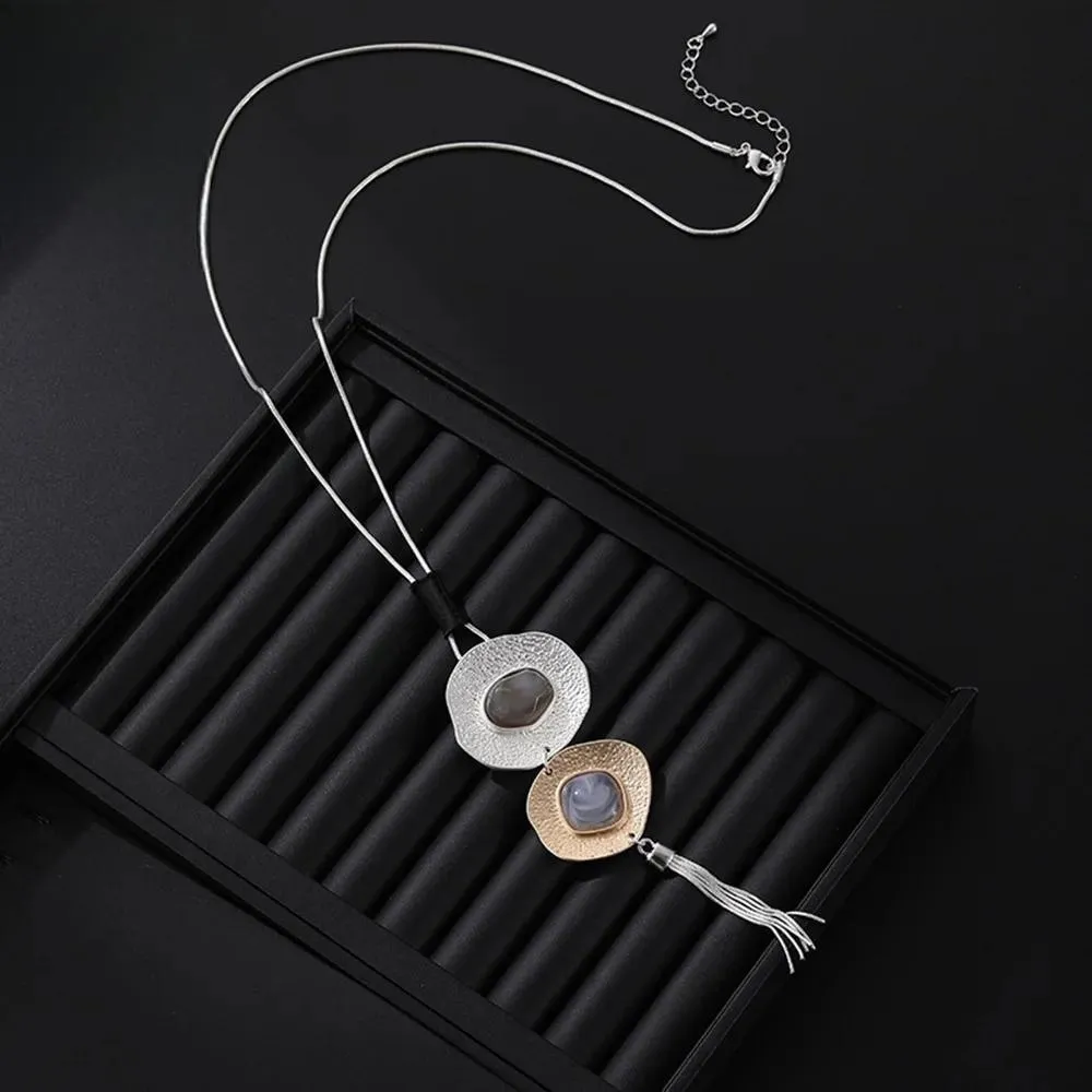 New Fashion Geometric Necklace for Women Trendy Long Collar Chains Pendants