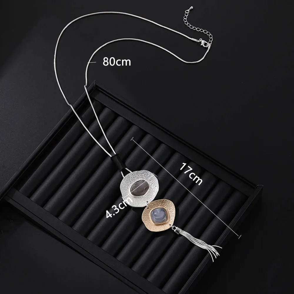 New Fashion Geometric Necklace for Women Trendy Long Collar Chains Pendants