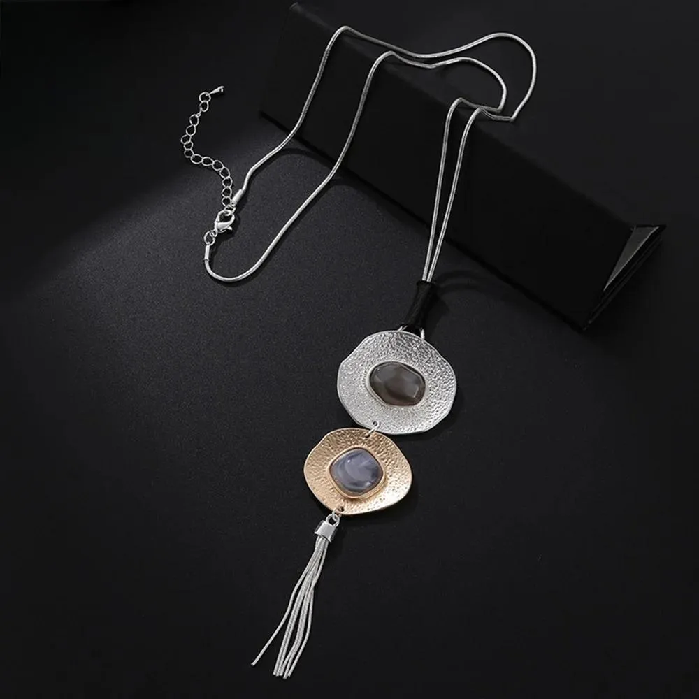 New Fashion Geometric Necklace for Women Trendy Long Collar Chains Pendants