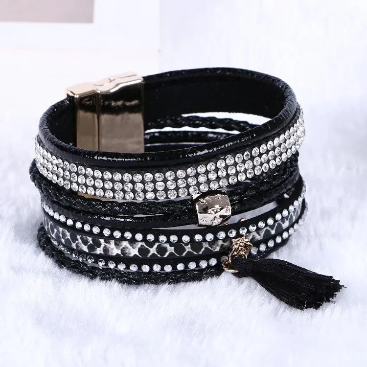 NEW Various fashion styles magnetic leather bracelet women handmade bangles friendship jewelry gift items