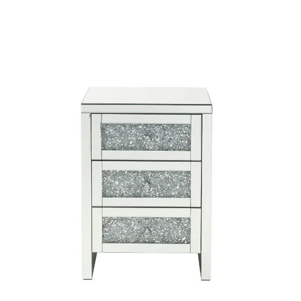 Noralie - Accent Table - Mirrored & Faux Diamonds - 26"