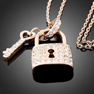 Padlock Necklace - Golden Love Key