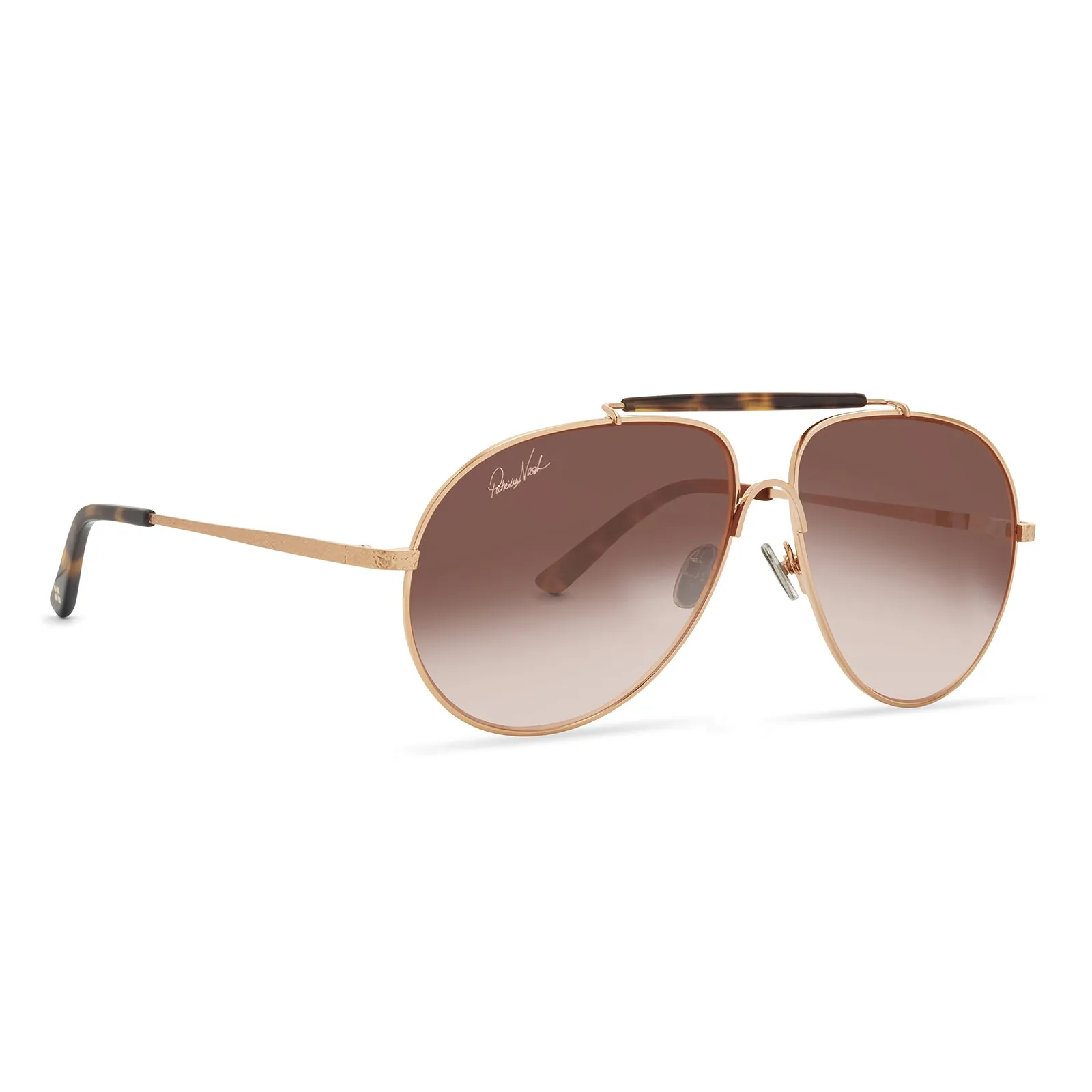 PATRICIA NASH - GLORIA   BRUSHED GOLD   BROWN GRADIENT SUNGLASSES