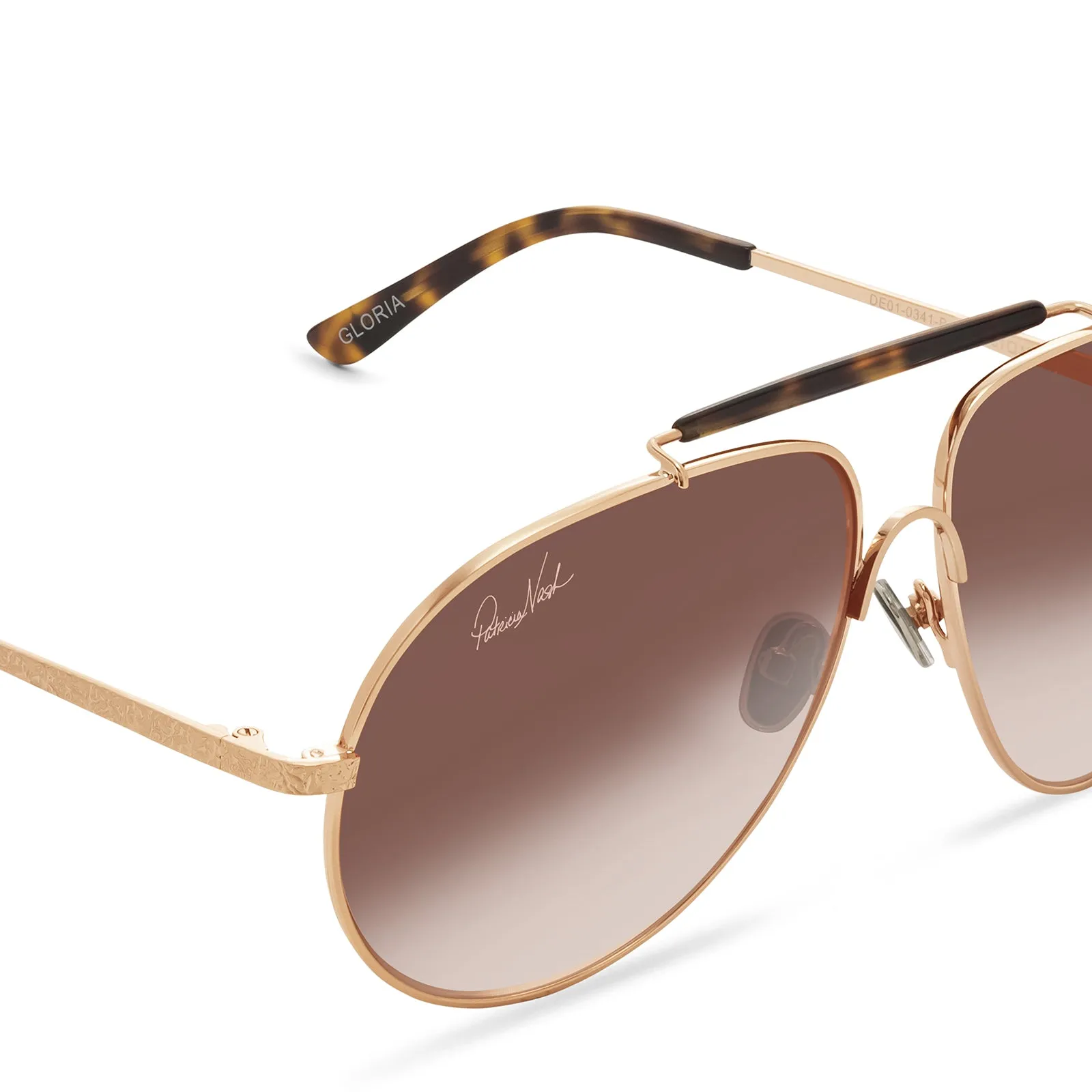 PATRICIA NASH - GLORIA   BRUSHED GOLD   BROWN GRADIENT SUNGLASSES