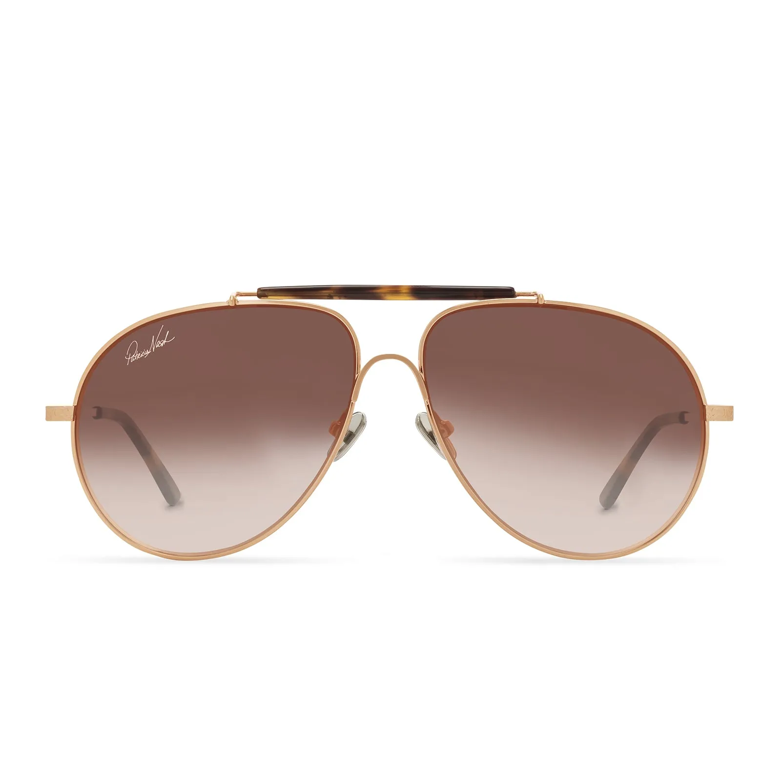 PATRICIA NASH - GLORIA   BRUSHED GOLD   BROWN GRADIENT SUNGLASSES