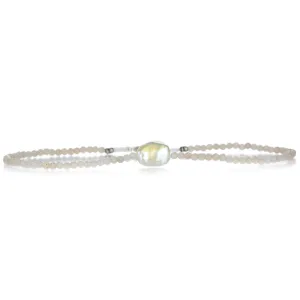 Peach Moonstone and Pearl Bracelet