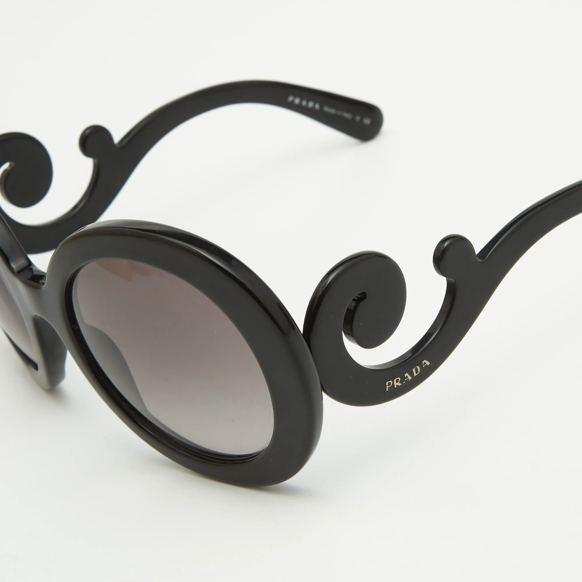 Prada Black Gradient Spr27N Baroque Round Sunglasses