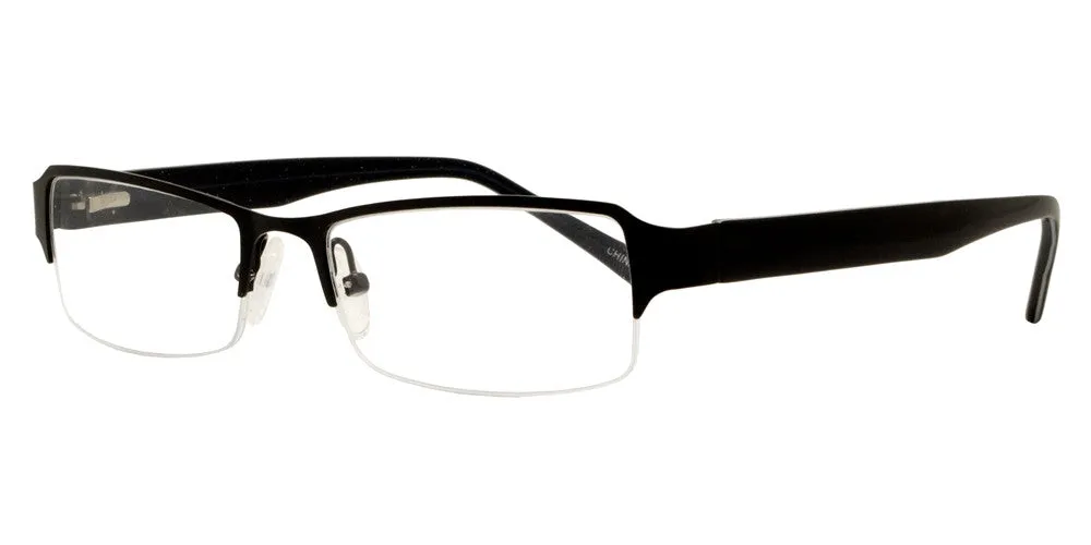 PZ 8736 ST - Half Rimmed Clear Lens Stainless Steel Sunglasses