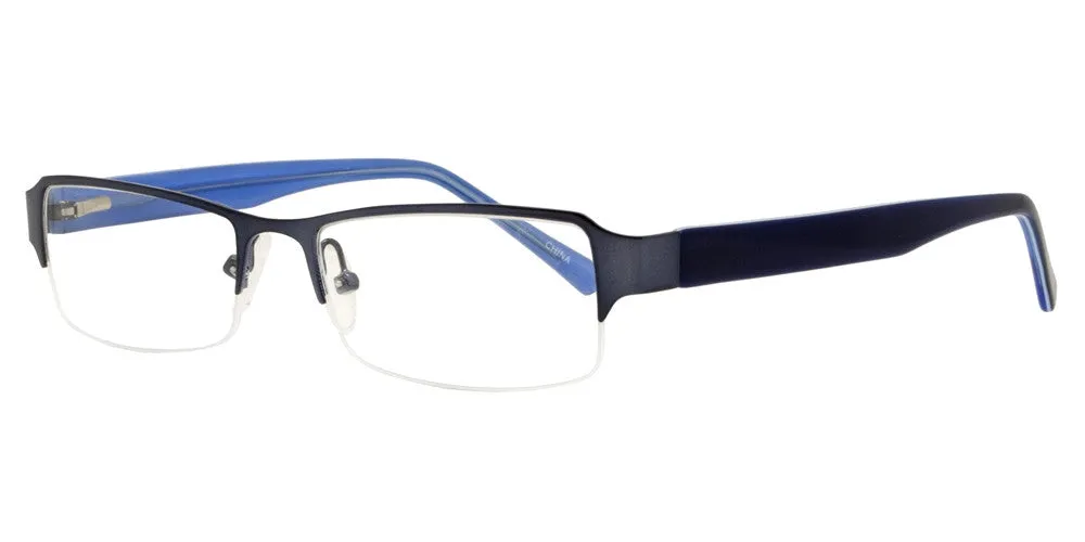 PZ 8736 ST - Half Rimmed Clear Lens Stainless Steel Sunglasses