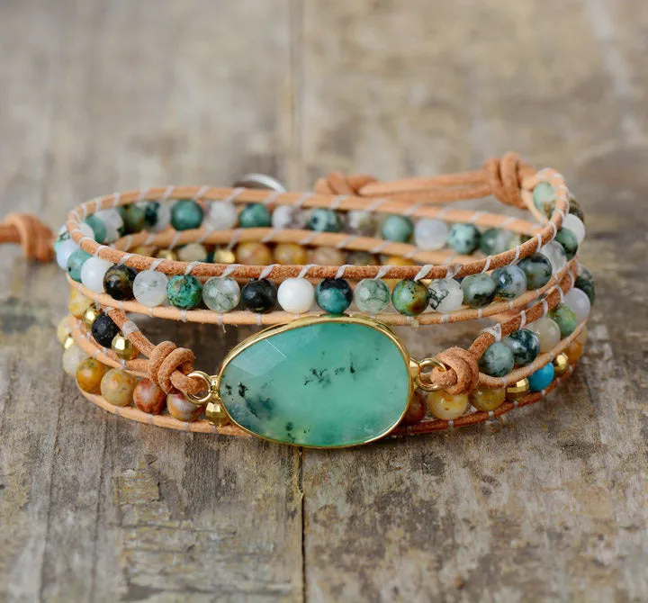 Retro Natural Stone Chain Bracelets - Unisex Elegance