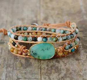 Retro Natural Stone Chain Bracelets - Unisex Elegance