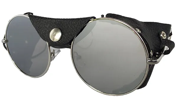 Road Vision Round Flat Lens Motorcycle Sunglasses Steampunk Cycling