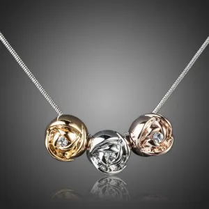 Row of Roses Medal Color Necklace